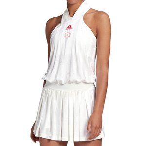 Adidas WOMENS ALL-IN-ONE TENNIS DRESS WHITE AND SCARLET Size M